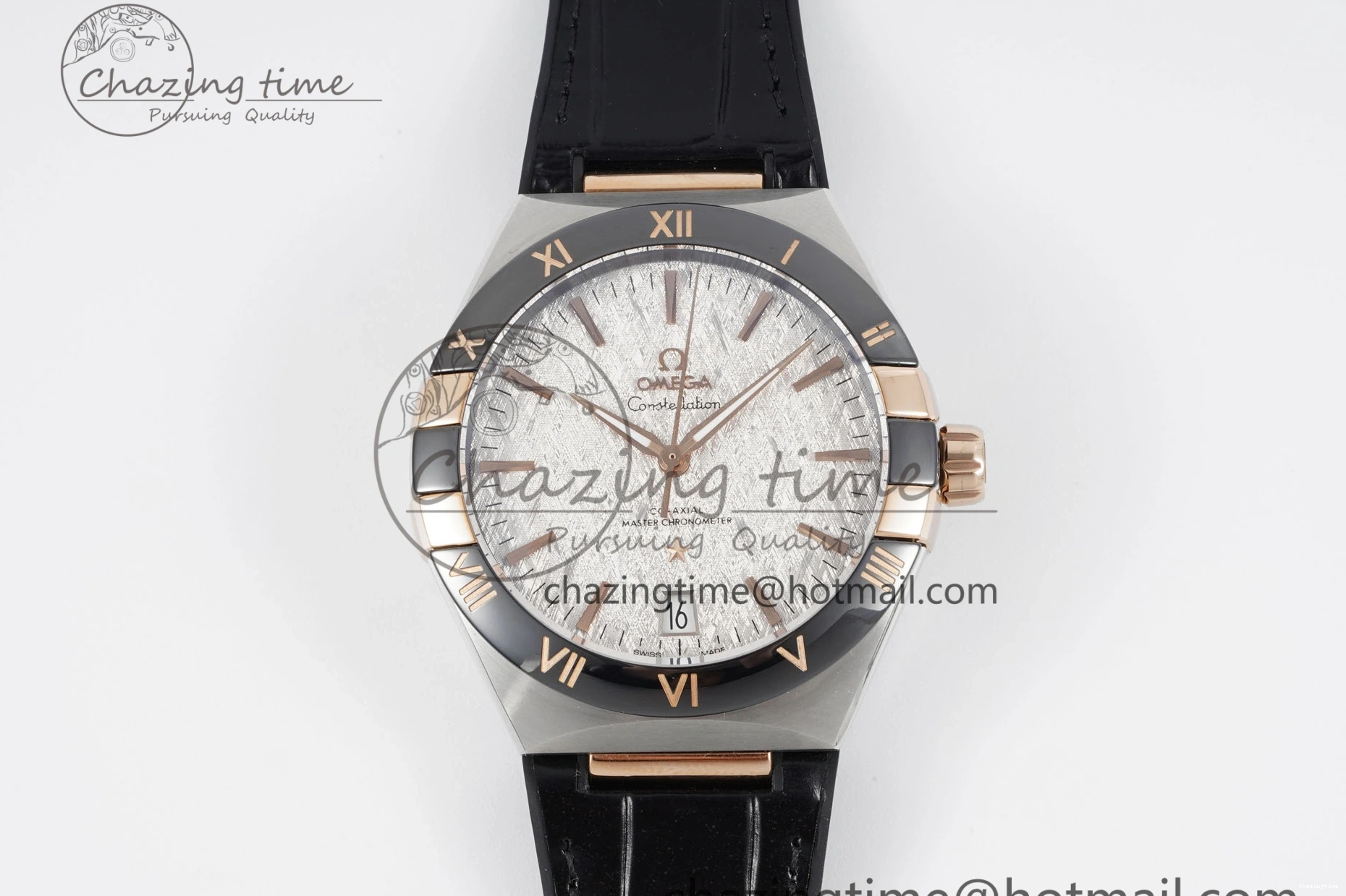 0211 Constellation Black Ceramic SS RG 8F 1:1 Best Edition White Textured Dial on Black Gummy Strap A Sustainable 7804